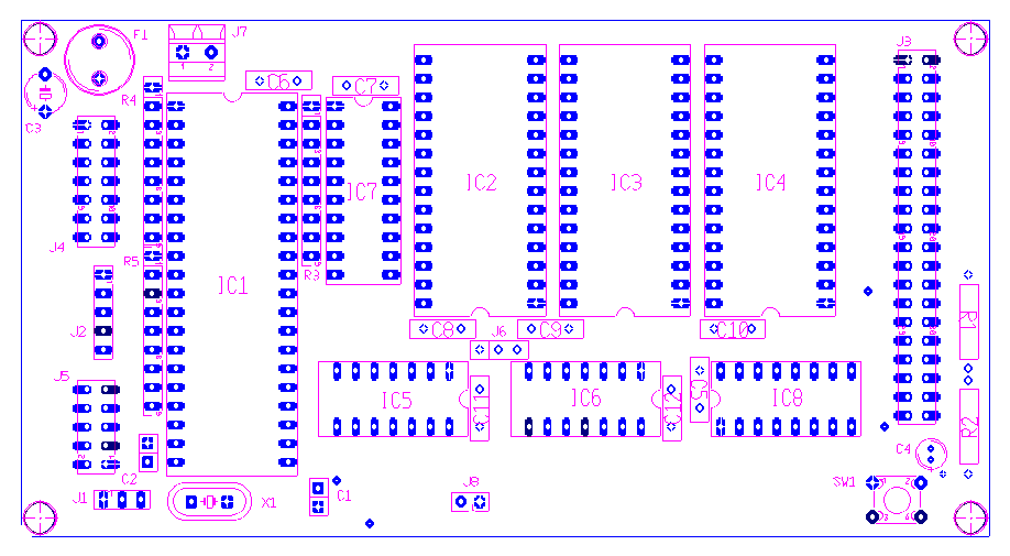 Basic 8031 DIP40 component layout