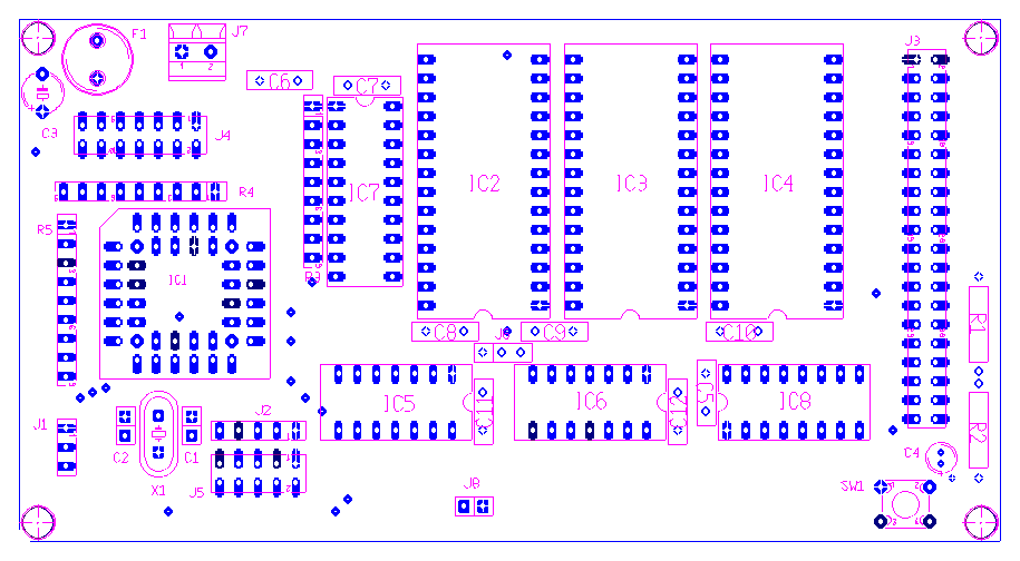 Basic 8031 PLCC44 component layout